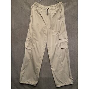 LIT Activewear Tampered Drawstring Sweatpants Womens L Neutral Polyester Relaxed